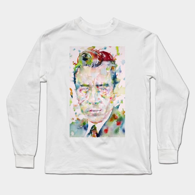 ALBERT CAMUS watercolor portrait .2 Long Sleeve T-Shirt by lautir